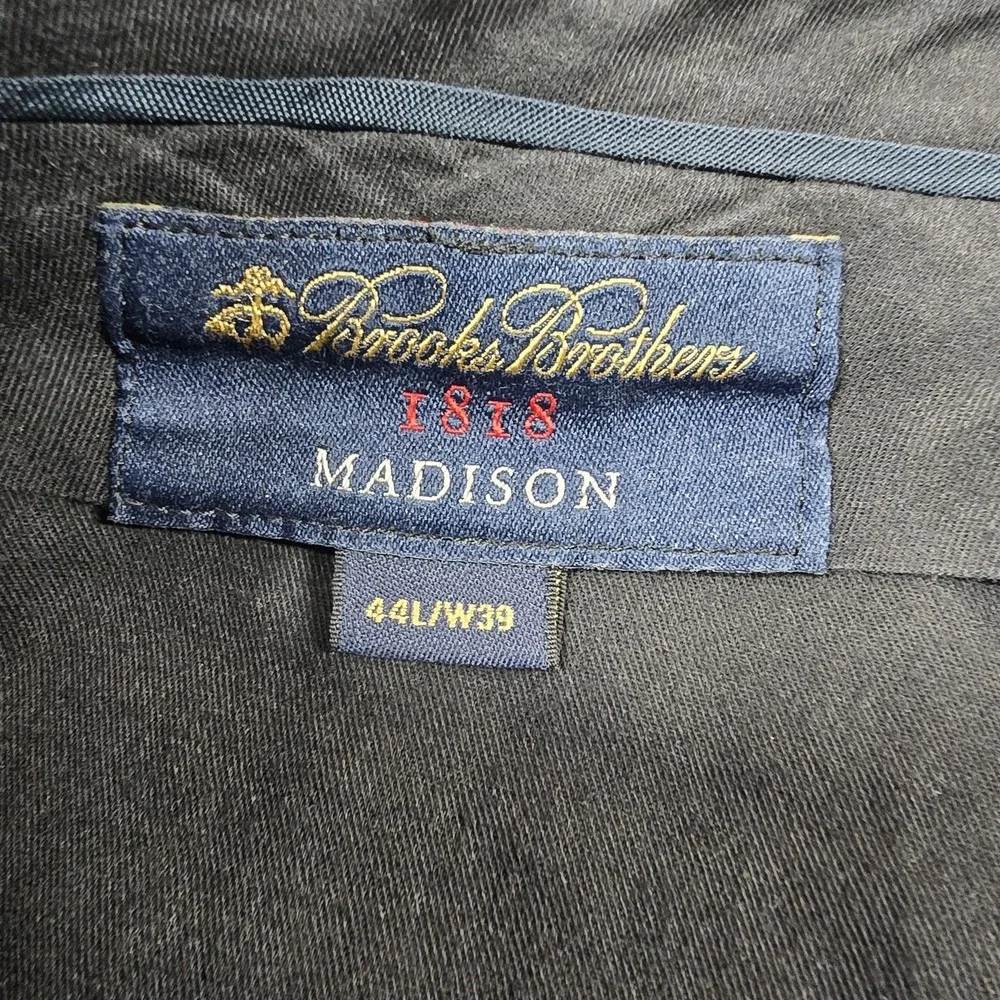Brooks Brothers Suit Mens 44L 39W Gray Wool 1818 Regent Estrato Trabaldo